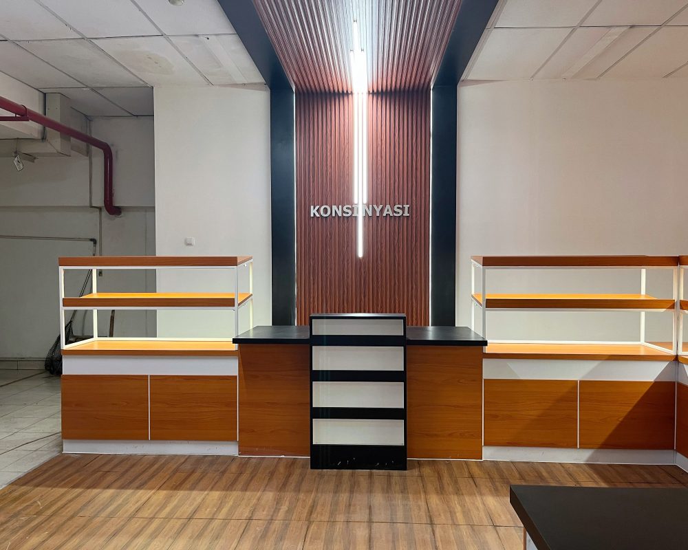 Desain interior kantin minimalis di kantor atau pabrik modern