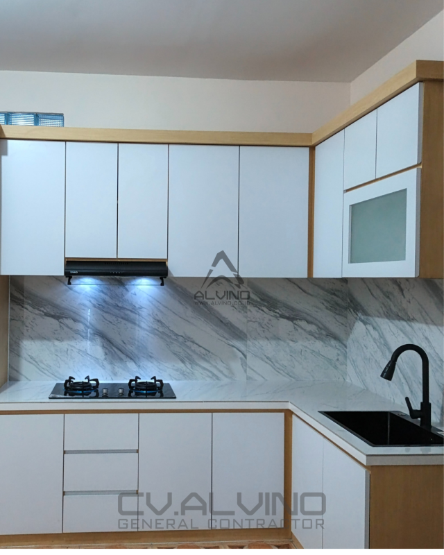 Pembuatan kitchen set apartemen Cikarang