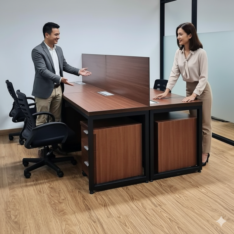pembuatan meja kantor Bekasi, meja kantor custom Bekasi, jasa furniture kantor Bekasi